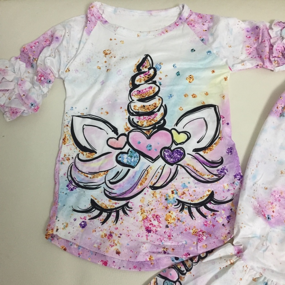 Boutique Unicorn 🦄 Cute Sparkly Pink Pants Set - Picture 4 of 8